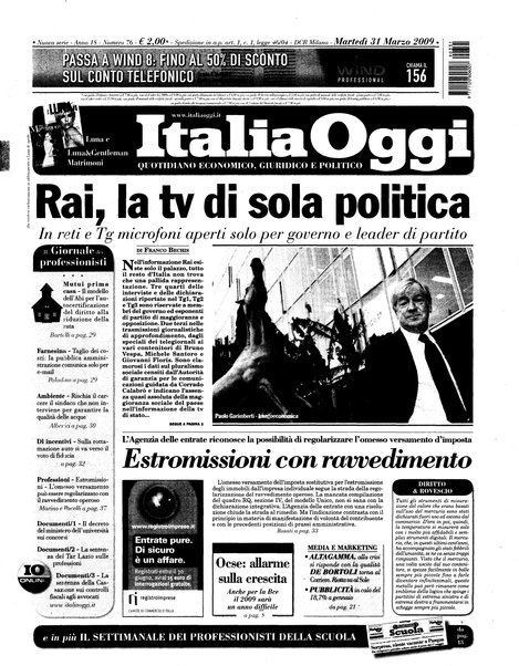 Italia oggi : quotidiano di economia finanza e politica